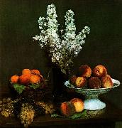Henri Fantin-Latour Bouquet du Juliene et Fruits oil on canvas